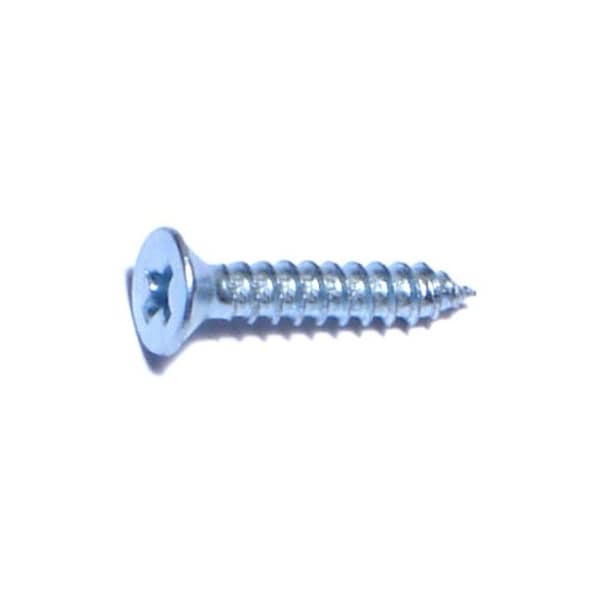 Midwest Fastener Sheet Metal Screw, #4 x 5/8 in, Zinc Plated Steel Flat Head Phillips Drive, 100 PK 02997 - main